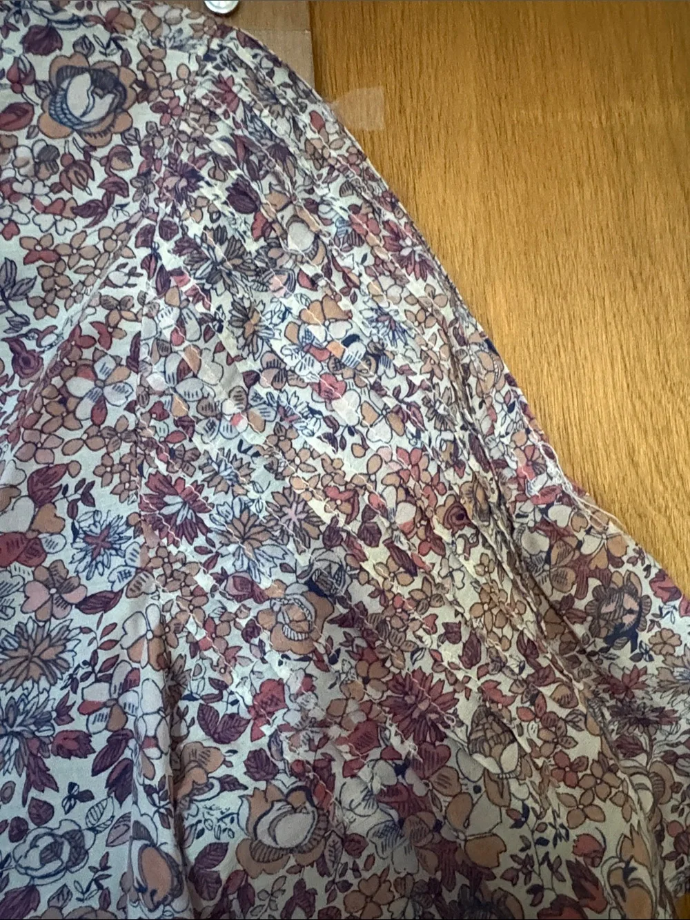 J. Crew Silk Cotton Floral Pintuck Button-Front Blouse